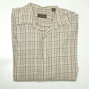 Long Sleeve Cotton Plaid Button Down XL